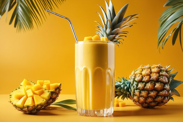 cocktail estivo fresco ananas mango cocco frullato bevanda