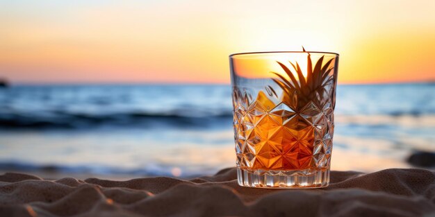 cocktail estivo rinfrescante per la spiaggia IA generativa