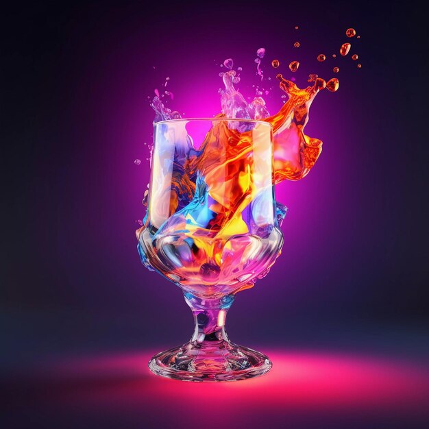 Cocktail iperrealistico lussuoso bicchiere di cristallo