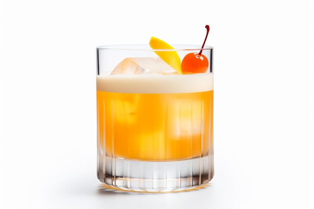 Cocktail Negroni su sfondo bianco isolato generato dall'intelligenza artificiale