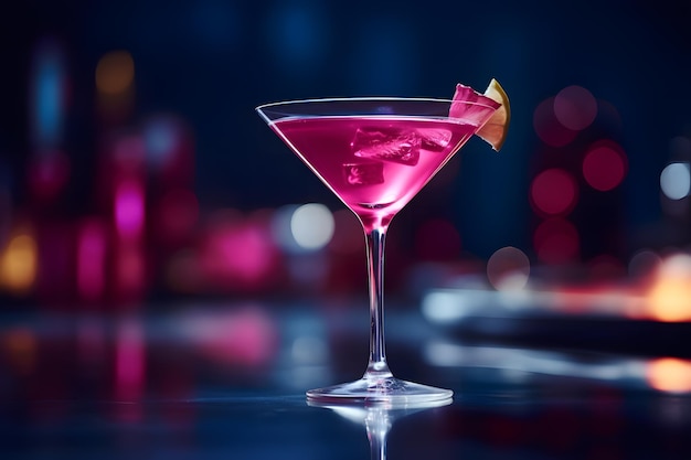 Cocktail rosa in un nightclub