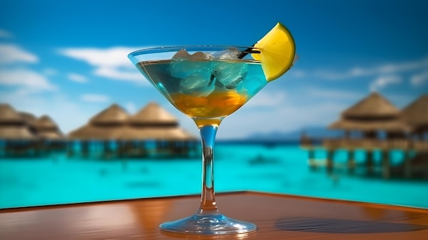 cocktail sulla spiaggia vicino alla piscina del resort