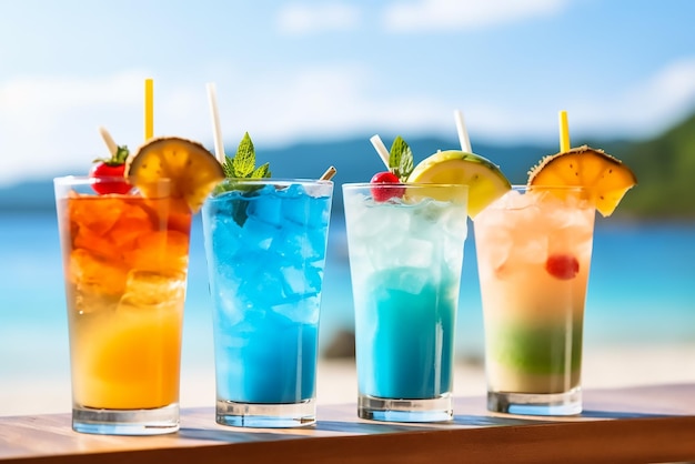 Cocktail tropicali sulla spiaggia