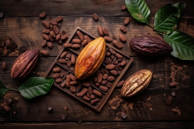 Coco o cacao o cioccolato maturo IA generativa