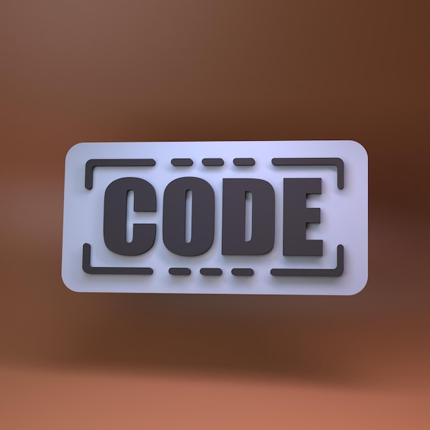 code symbol concept of programming 3d render