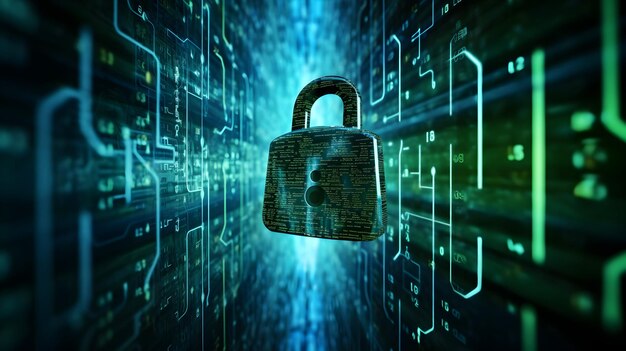 Codice di sicurezza informatica inserito su uno schermo digitale