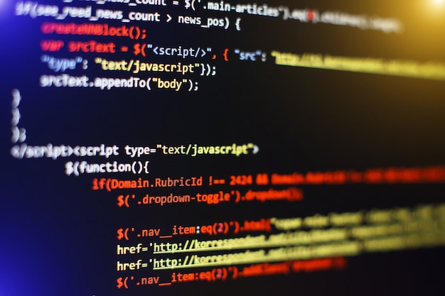Codice di web design HTML per sviluppatori e designer