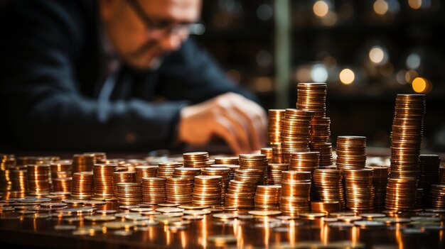 coin stack con concetto di business delle monete