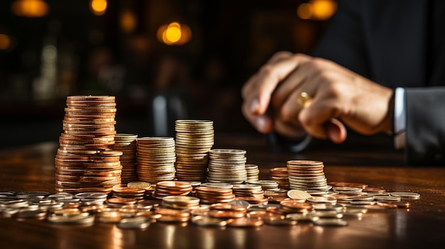 coin stack con concetto di business delle monete