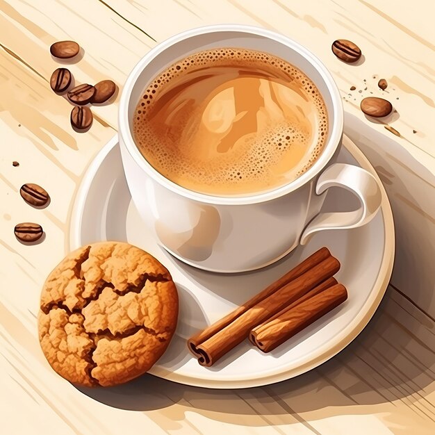 Colazione con caffè bianco e biscotti High View
