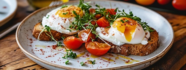 colazione con uova bollite tostata focalizzazione selettiva IA generativa