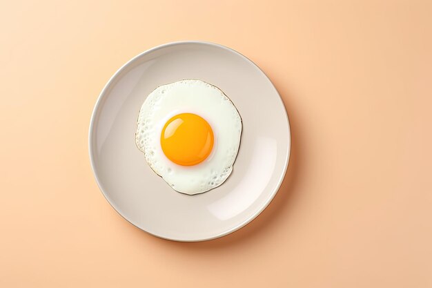 colazione minimalista uovo fritto isolato con spazio vuoto minimalista per la copia