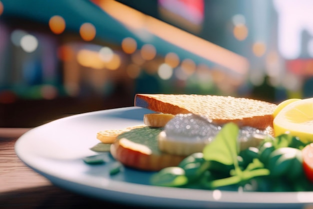 colazione sana cibo delizioso panino con verdure formaggio prosciutto formaggio pomodoro cucum