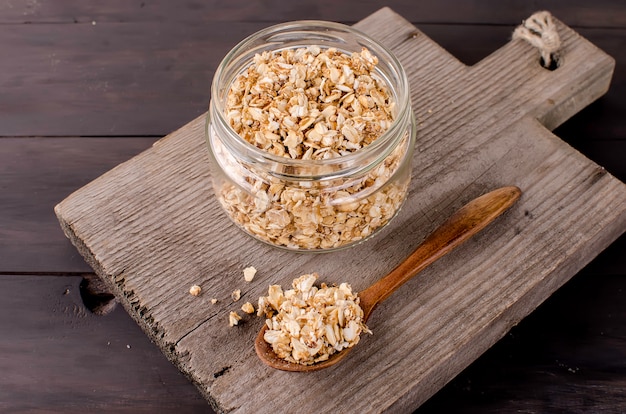 Colazione sana set muesli in barattolo di vetro