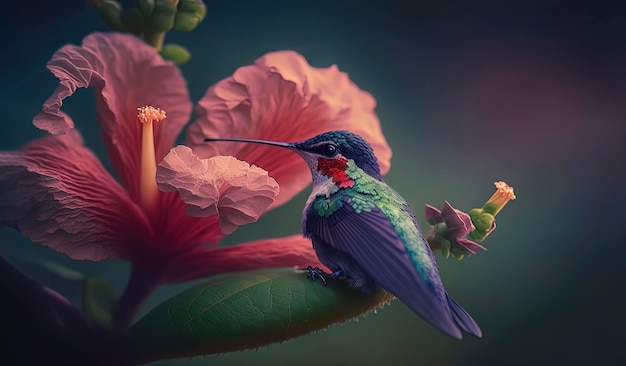 colibrì che si nutre di un fiore