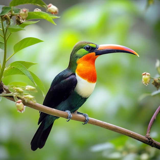 Colibrì isolato su sfondo verde