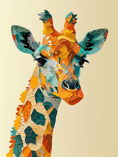 Collage Art Wildlife Ritratti unici di animali e animali domestici in Creative Pop Art Style Design Collection