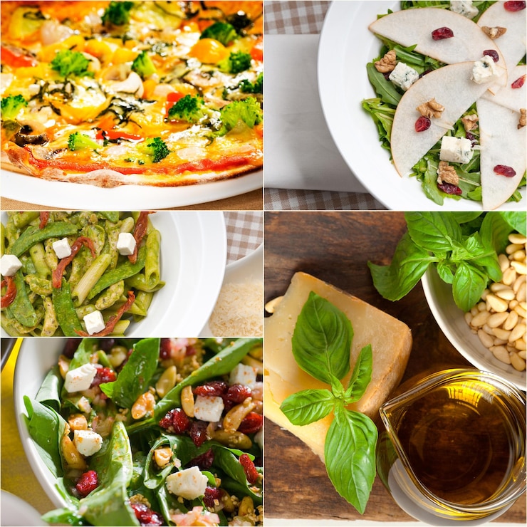 Foto collage di alimenti