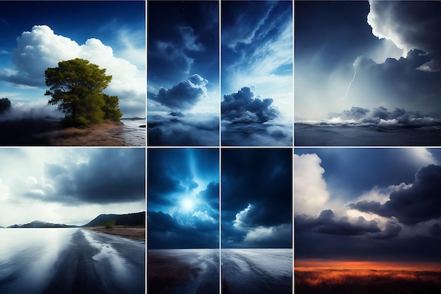 Collage di effetti meteorologici