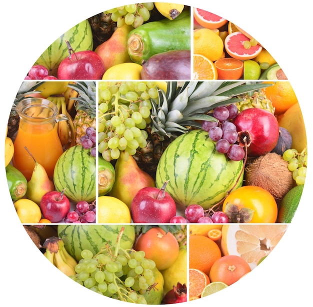 Collage di frutta fresca