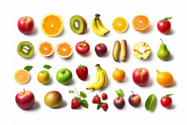 collage di frutti colorati dall'aspetto gustoso