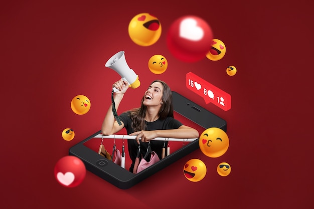 Collage di marketing di influenza