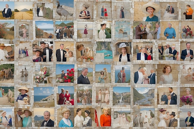 Collage in stile mosaico di momenti memorabili dell'anno scorso