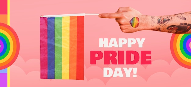 Collaggio di banner di Happy Pride Day