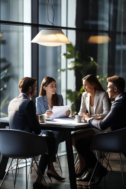 colleghi d'affari che discutono di strategia in una riunione in ufficio