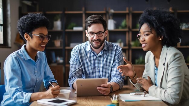 Colleghi tagliati che generano idee imprenditoriali