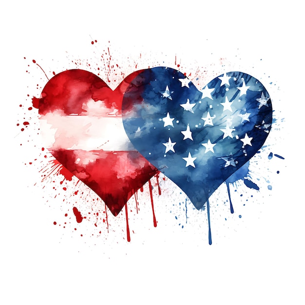 Collezione bandiera americana cuore invito a nozze carta forma di cuore Matt illustrazione idea design