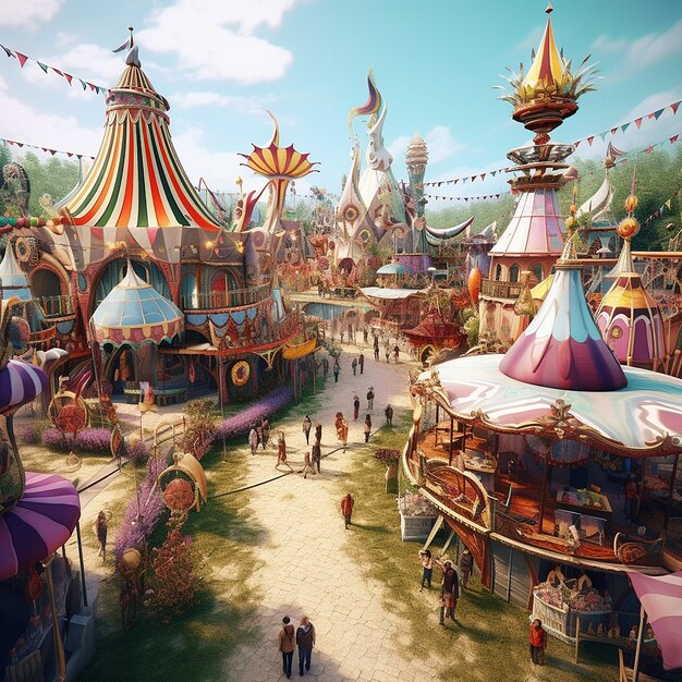 Collezione Bohemian Carnival Wonderland Village AI generativa