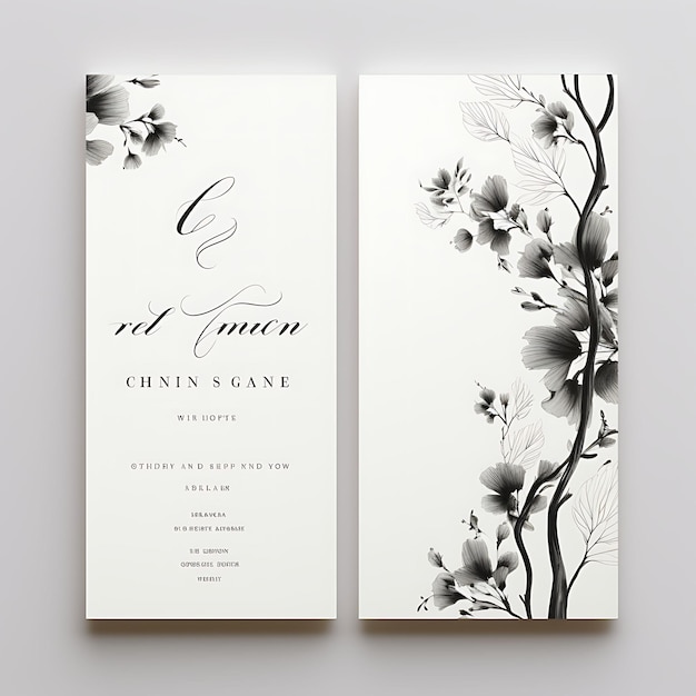 Collezione Calligrafia Zen Invitation Card Caligrafia a forma quadrata Pap illustrazione idea design