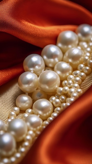 Collezione di accessori di perle in fotografie di lusso di momenti lucidi e brillanti per la pubblicità