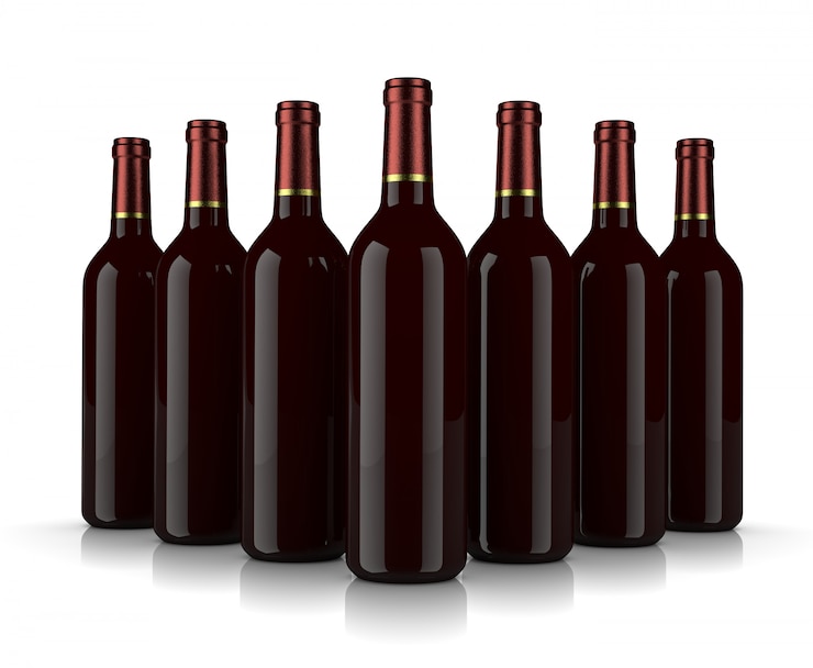 Foto collezione di bottiglie di vino
