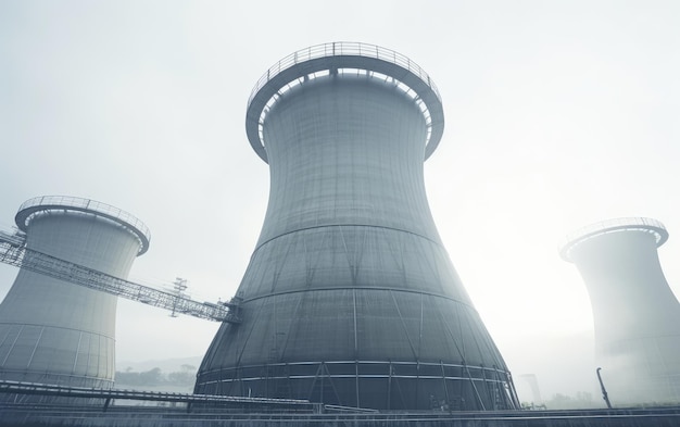 Collezione di elegante torre di raffreddamento ben definita isolata su sfondo bianco