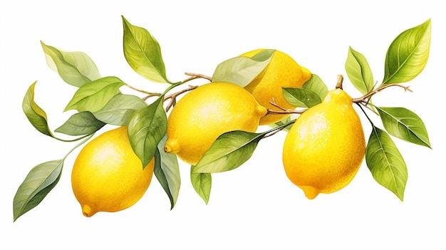 Collezione di limoni ad acquerello