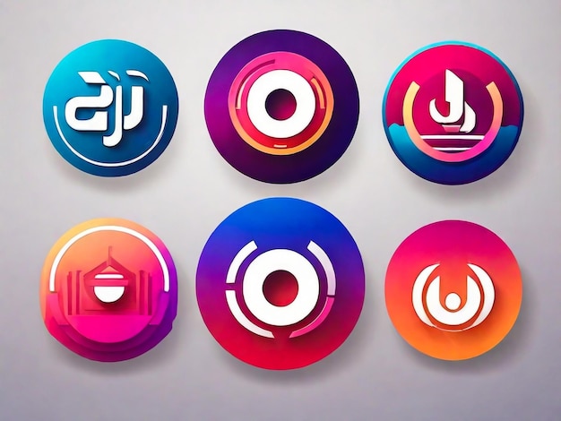 Collezione di logo di Gradient dj