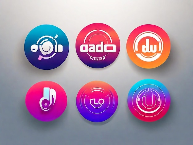 Collezione di logo di Gradient dj