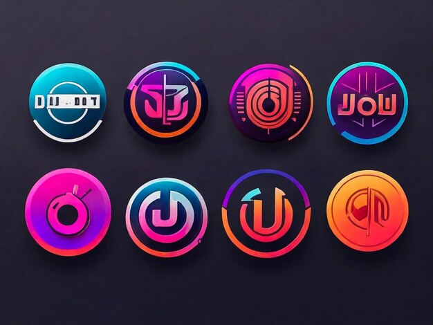 Collezione di logo di Gradient dj