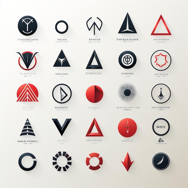collezione di logo vettoriali a disegno piatto minimalista per marchi
