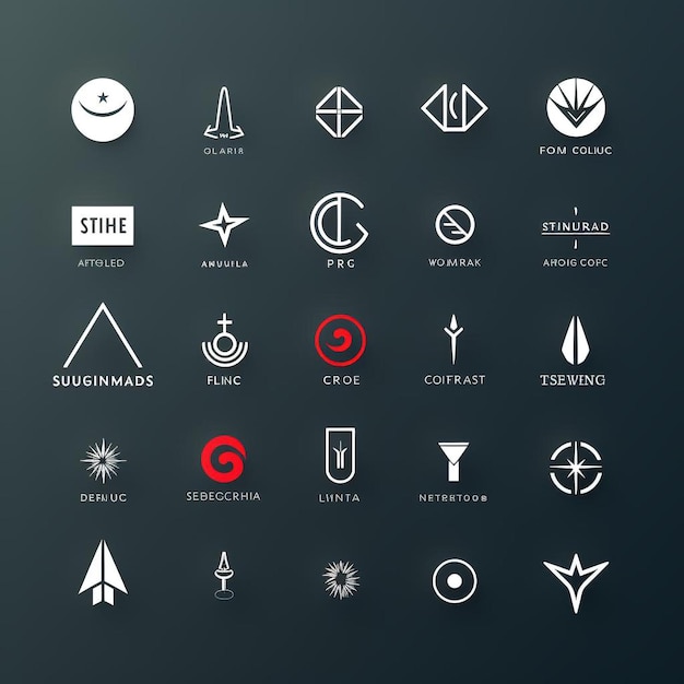 collezione di logo vettoriali a disegno piatto minimalista per marchi
