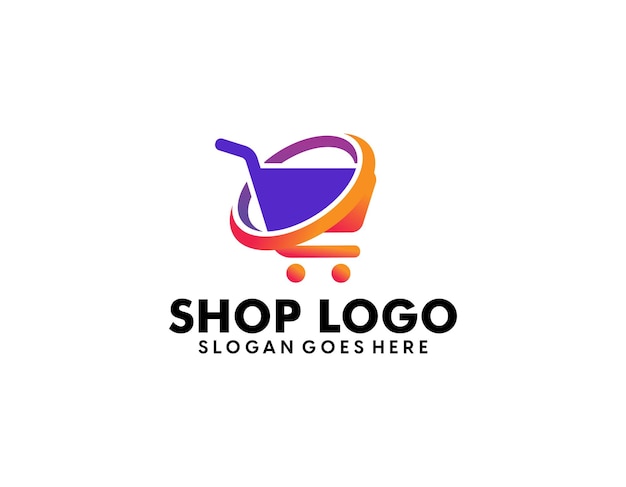 Collezione di modelli di logo di e-commerce sfumato