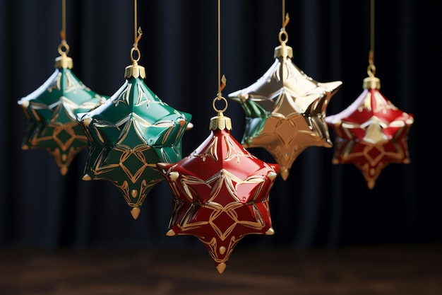 Collezione di ornamenti decorativi a stelle in vari 00186 01