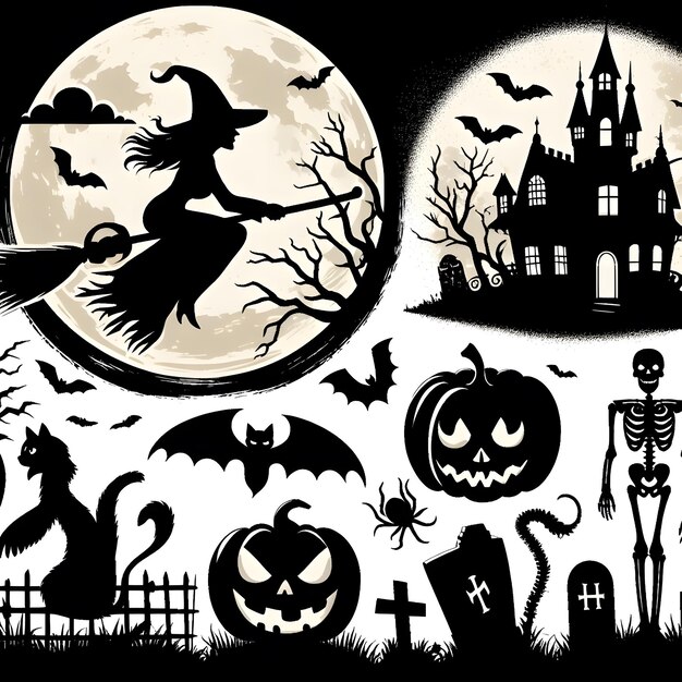 Collezione di silhouette di Halloween