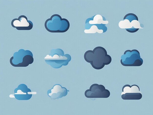Collezione di simboli di nuvola Illustrazione minimalista