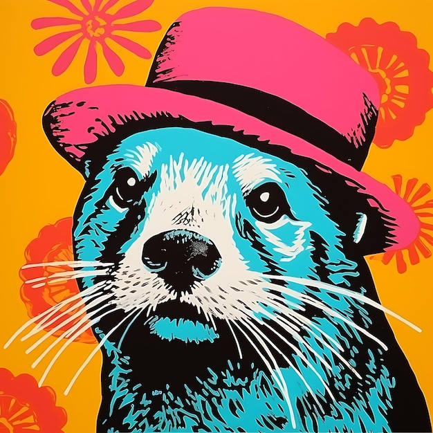 Collezione di stampe pop art divertenti e artistiche con accattivanti animali divertenti