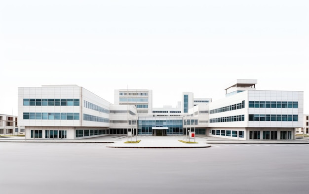 Collezione di strutture mediche Una serie completa di edifici ospedalieri su uno sfondo bianco
