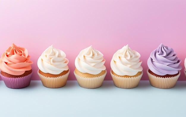 Collezione diversa di cupcakes con una vivace intelligenza artificiale generativa