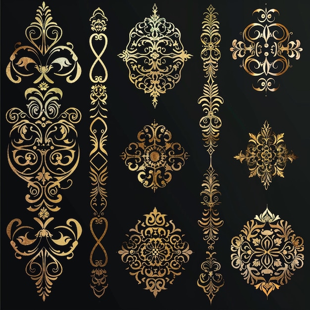 Collezione gratuita di ornamenti calligrafici a vettori